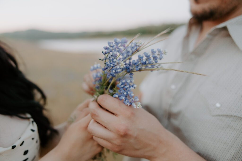 Grace Thao Photography, a NoCal Photographer, shares inspiration for a wildflower couples session in a Lupine Field.