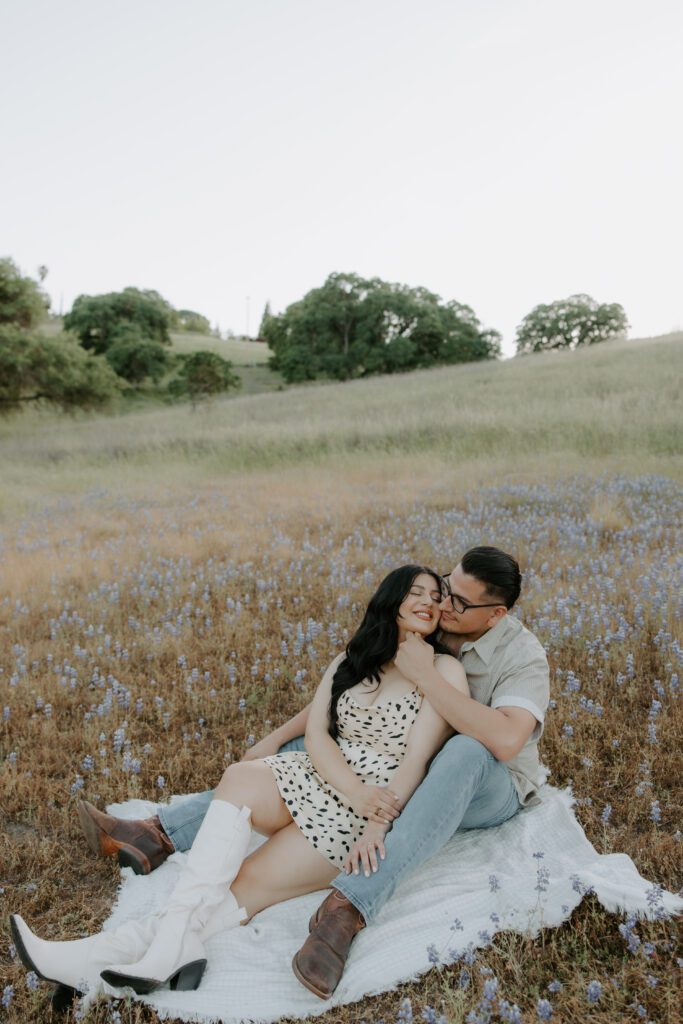 Grace Thao Photography, a NoCal Photographer, shares inspiration for a wildflower couples session in a Lupine Field.