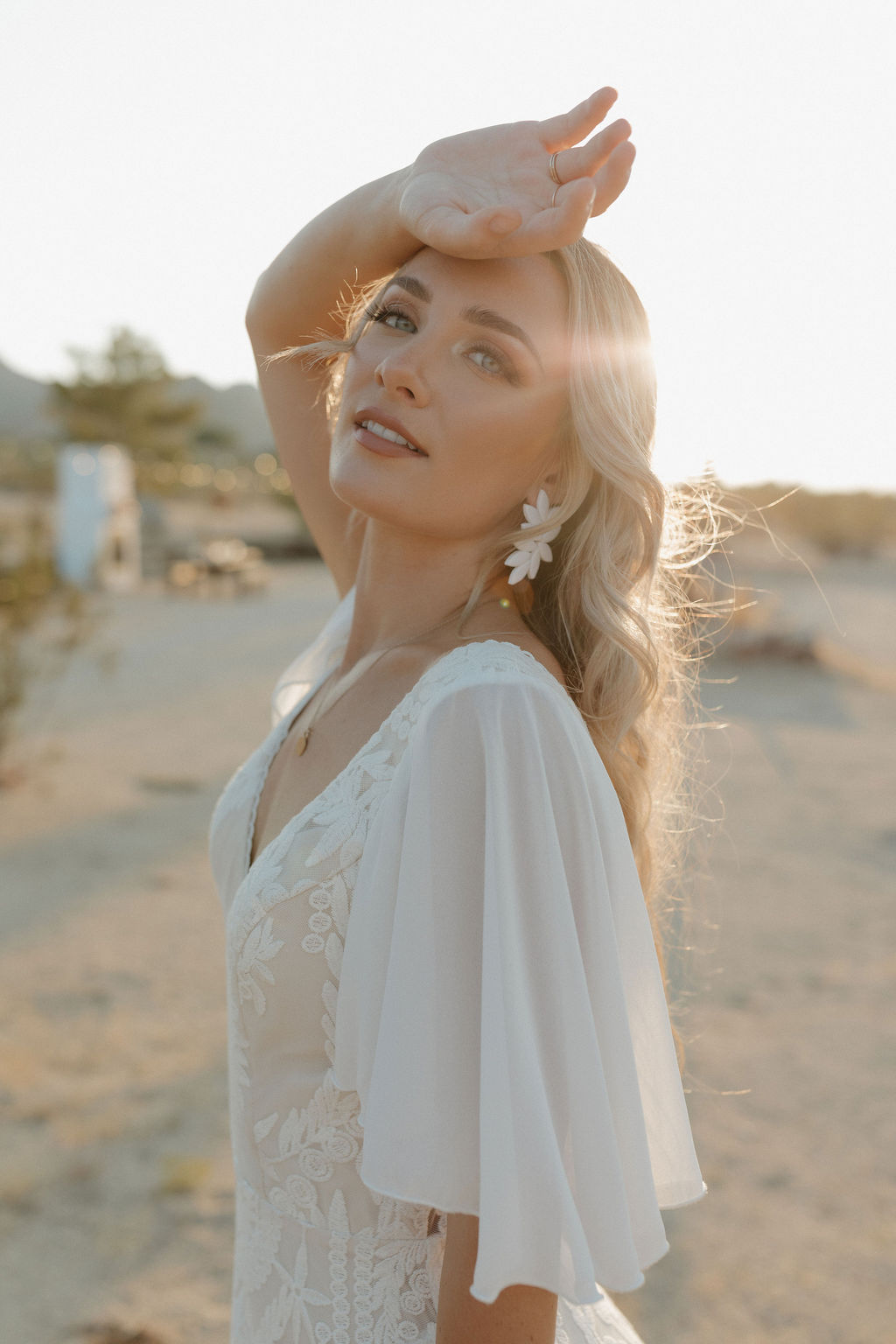 A bridal portrait from a Joshua tree wedding