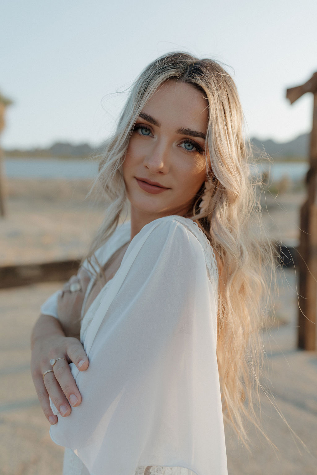 A bridal portrait from a Joshua tree wedding