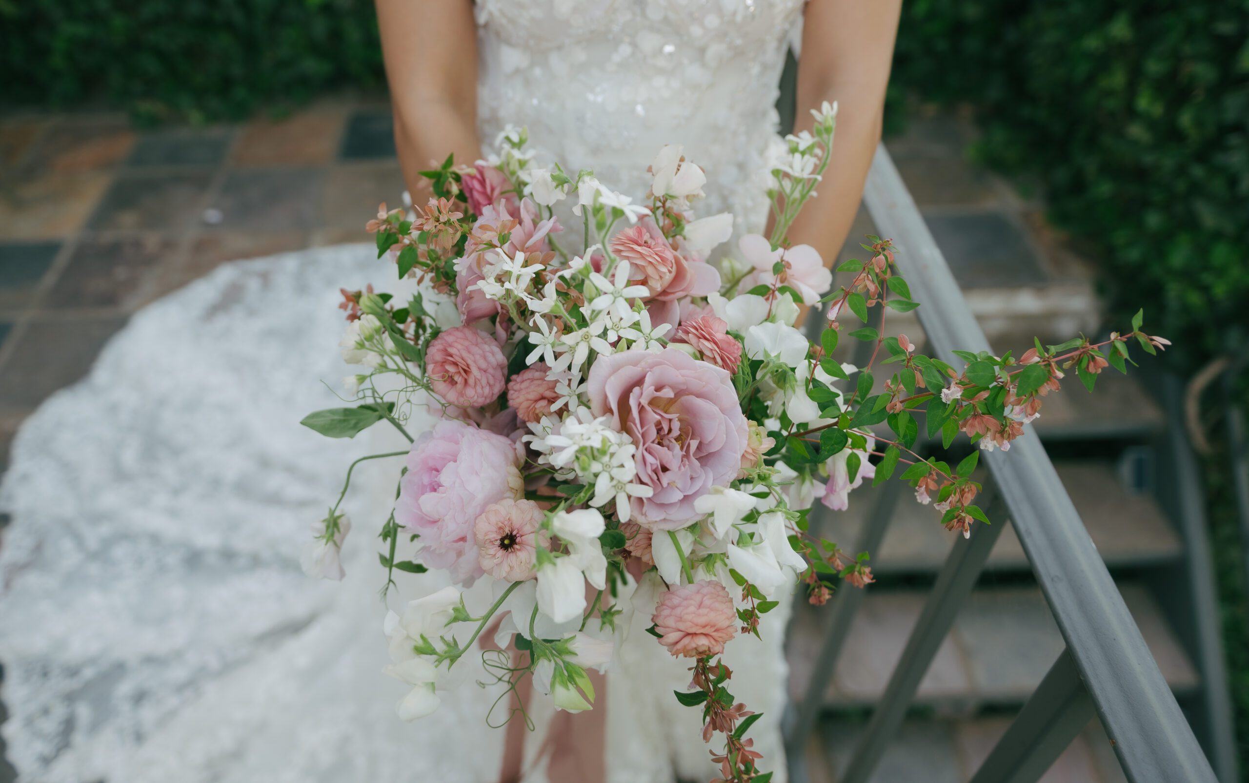 Pink and white luxury wedding bouquet