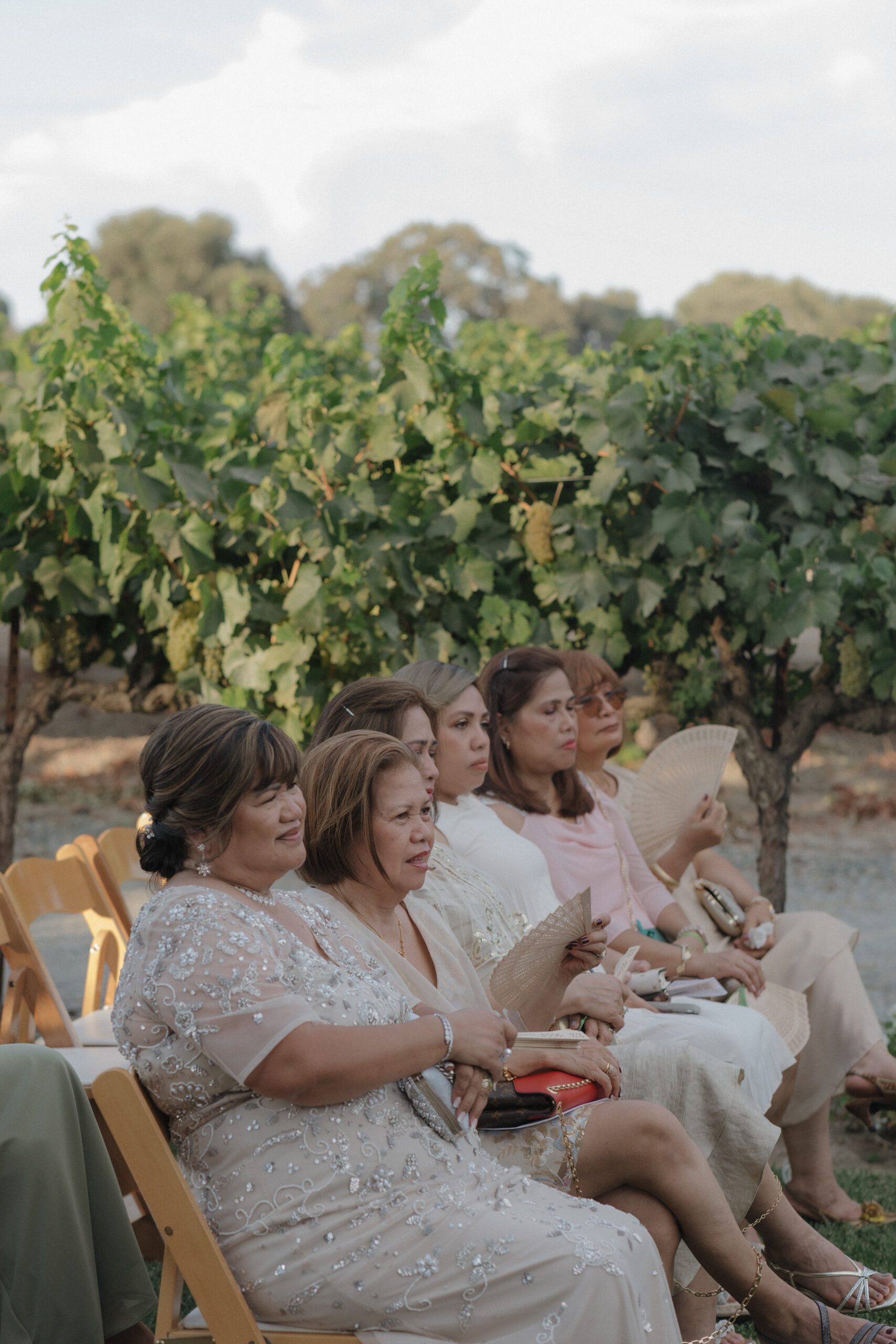 Wedding guests watching the wedding ceremony