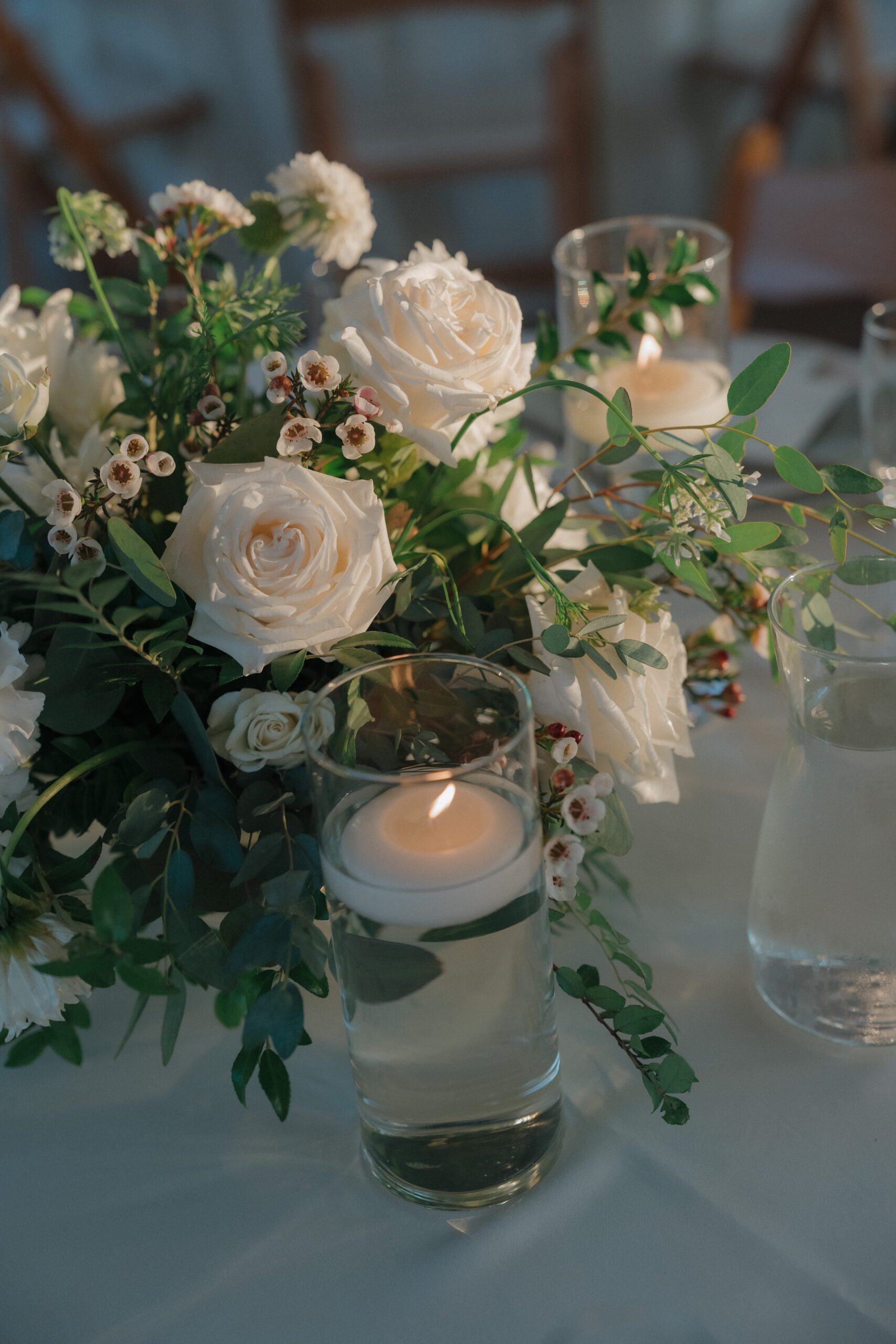 Wedding flowers as wedding table centerpieces