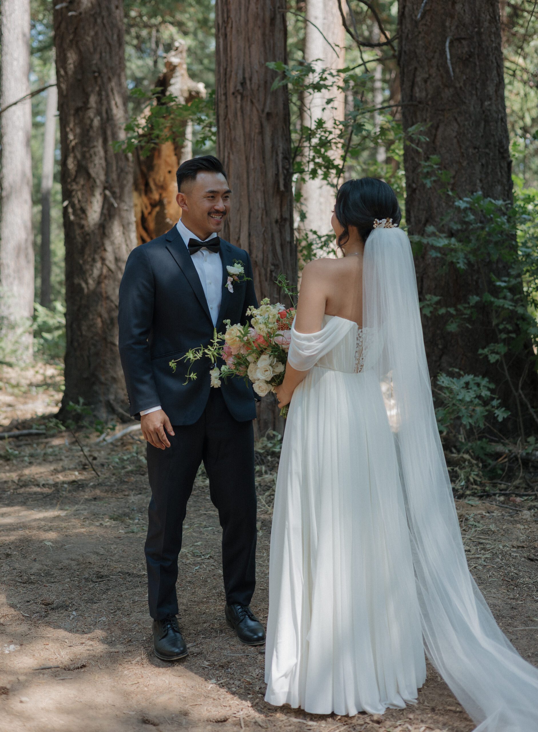 A groom's reaction to a wedding first look