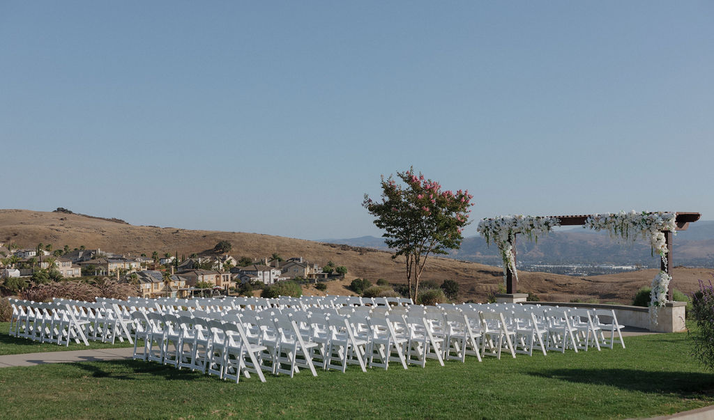 A wedding ceremony setup with tons of luxury wedding ideas at the ranch at silver creek