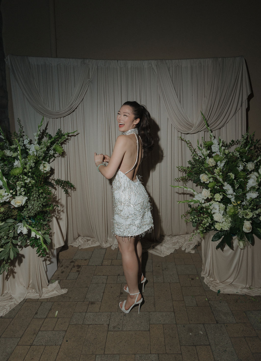 A bride's reception dress as luxury wedding ideas