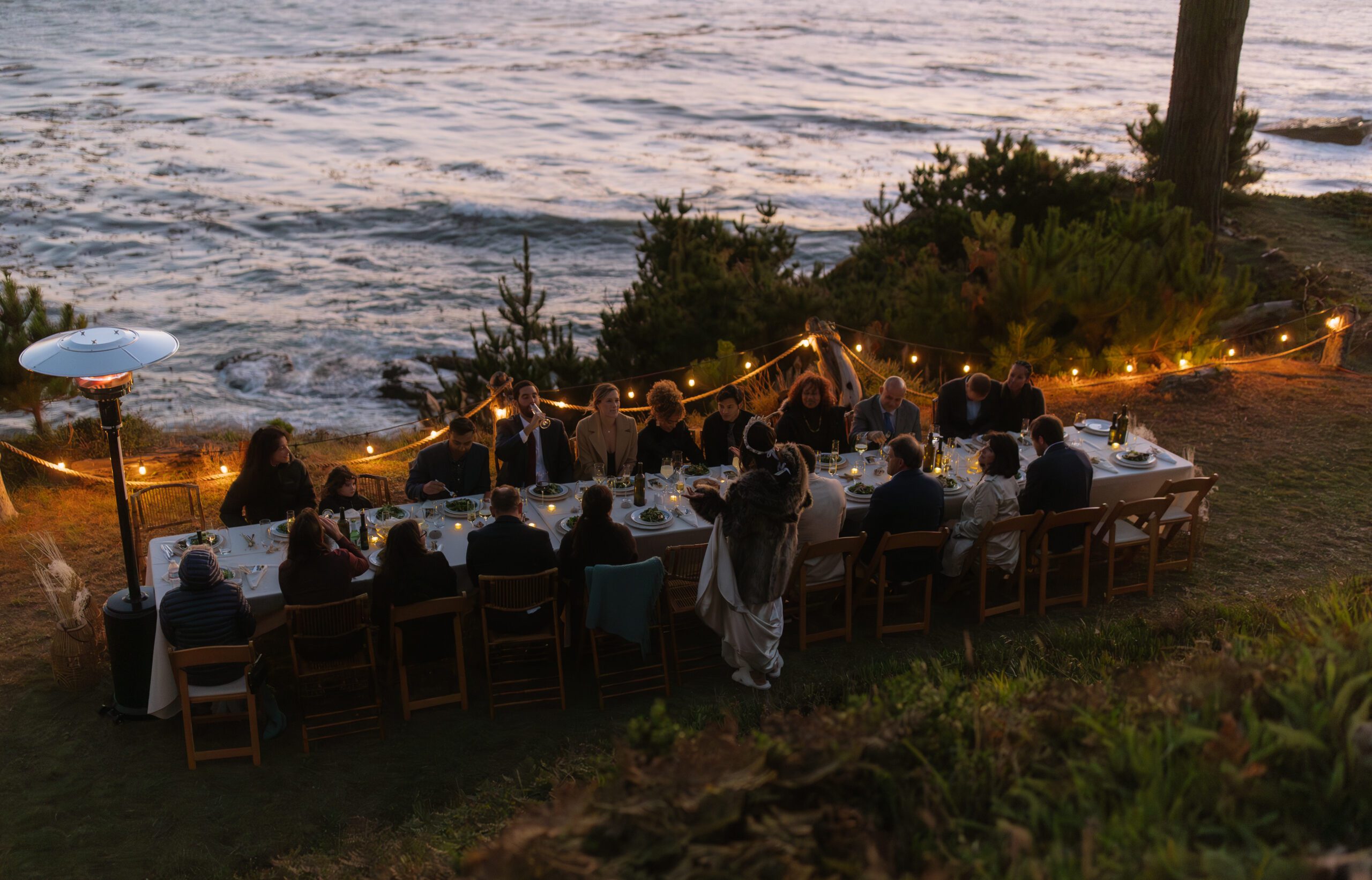 A wedding reception in Bodega Bay
