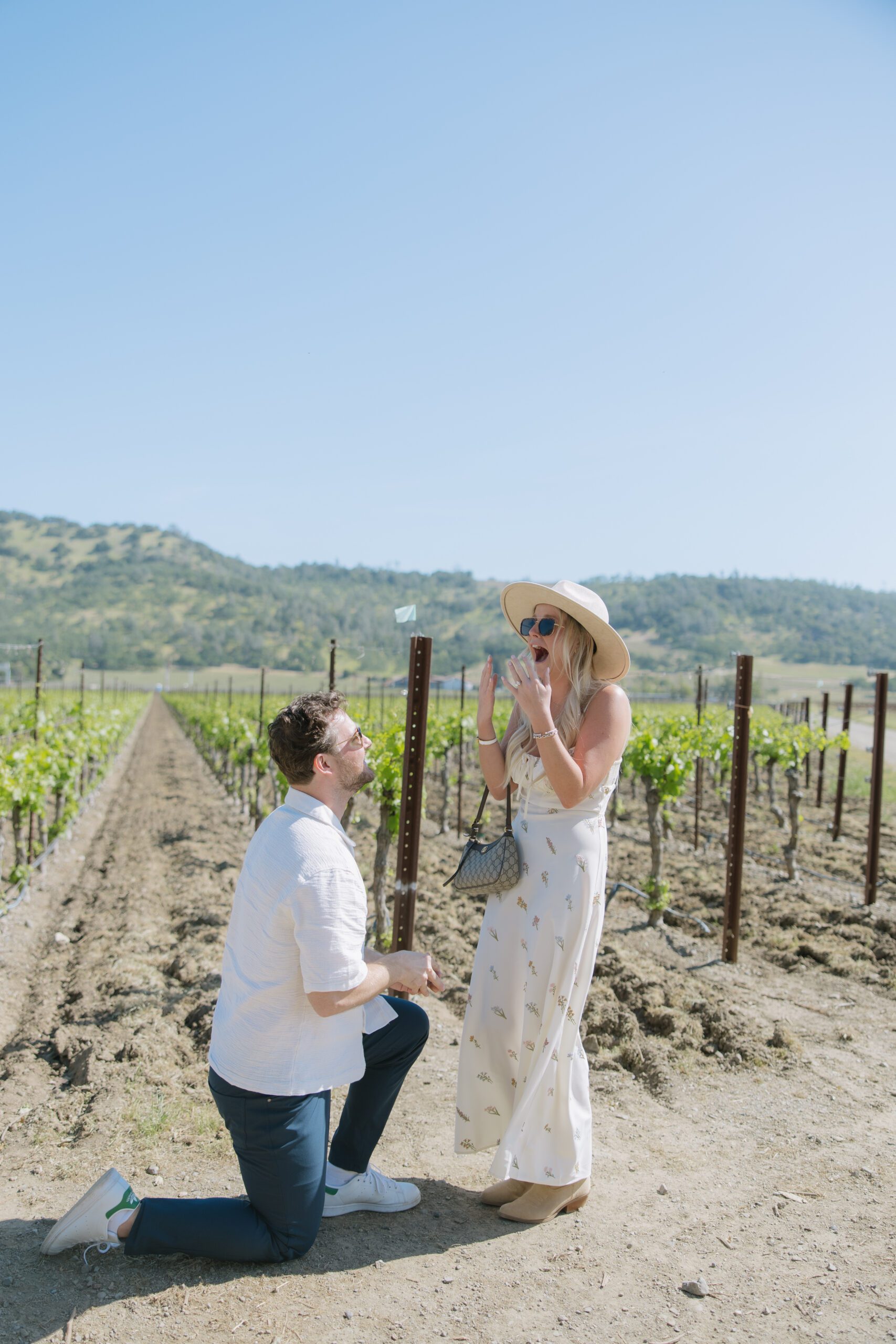 A candid romantic proposal photo