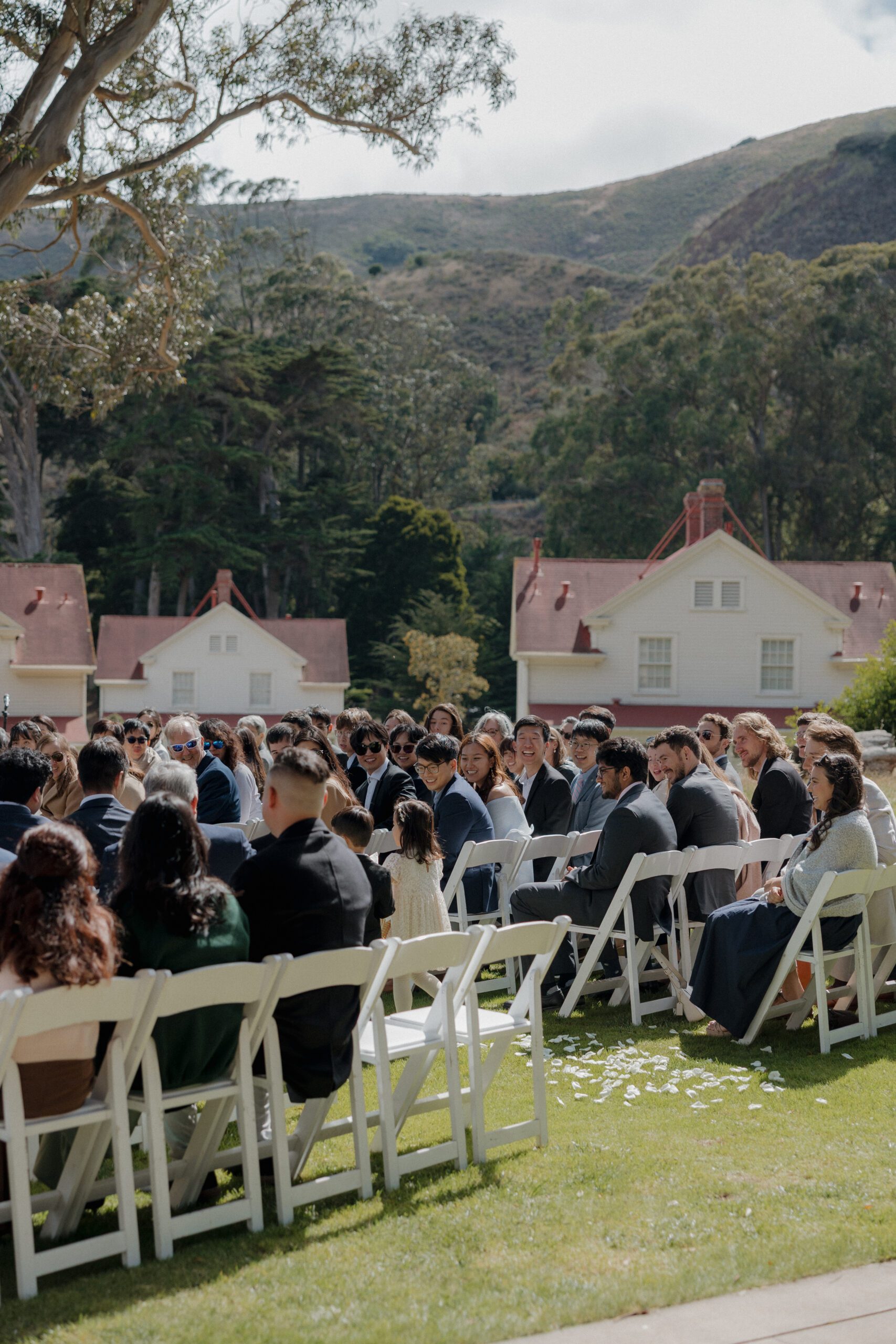 A ceremony taking place at Cavallo Point Lodge