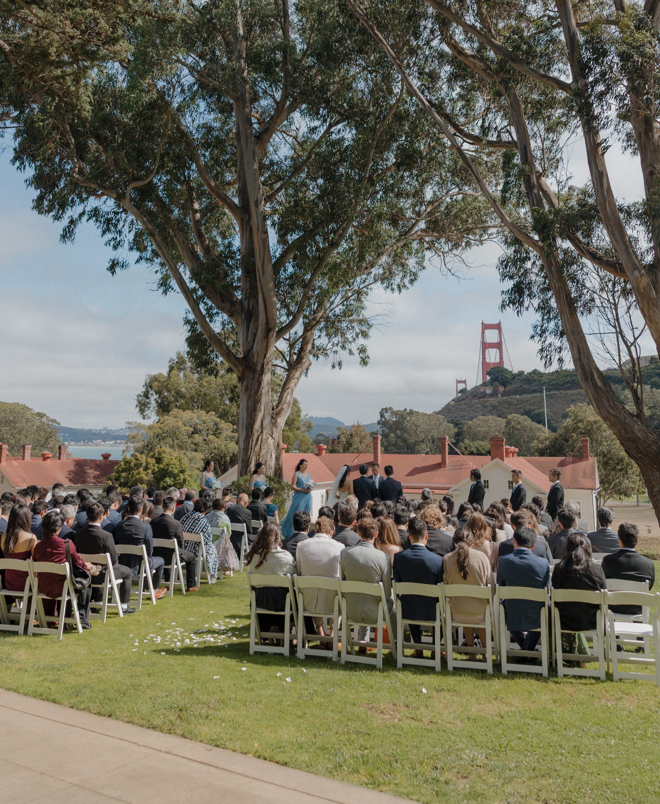 A ceremony taking place at Cavallo Point Lodge