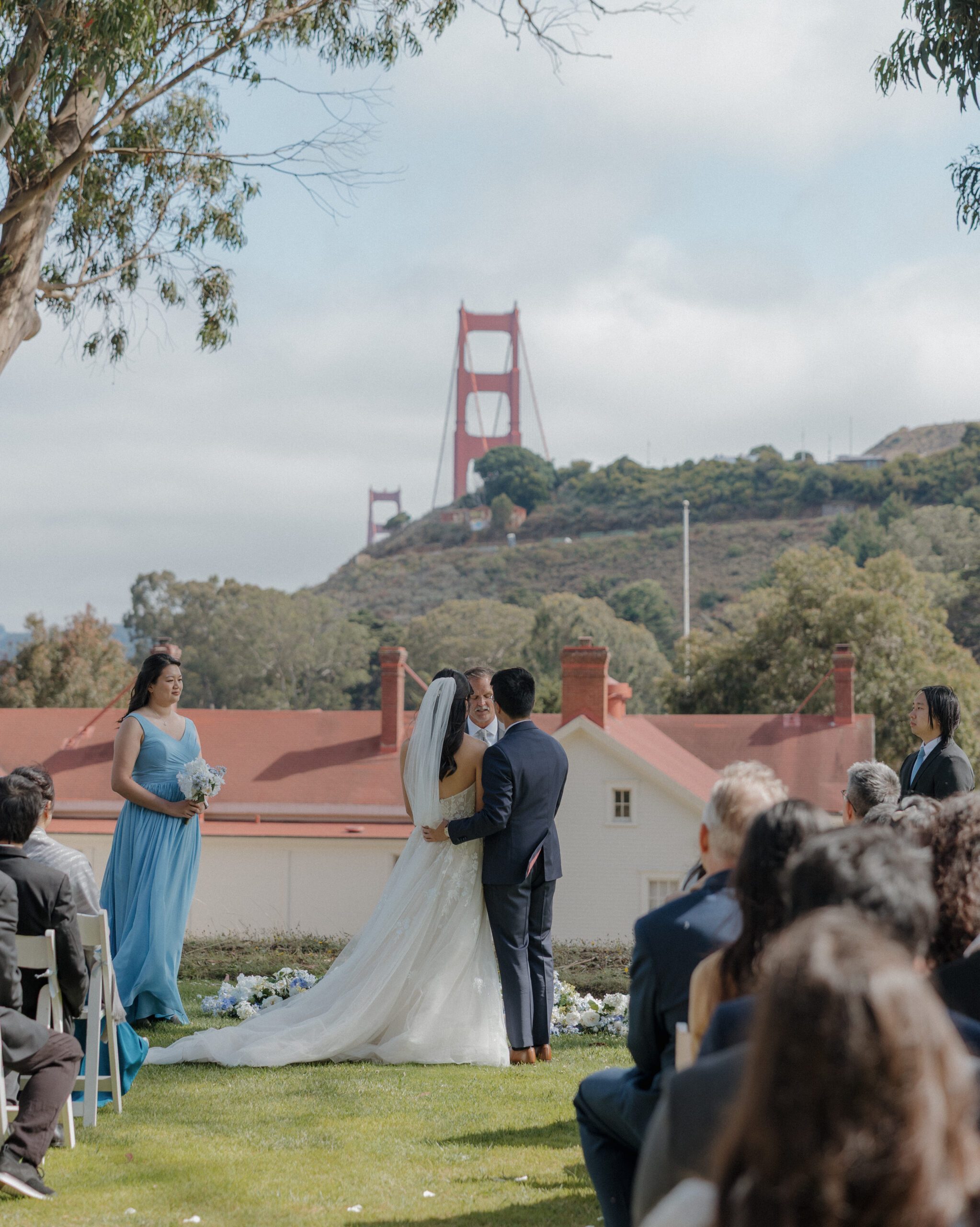 A ceremony taking place at Cavallo Point Lodge