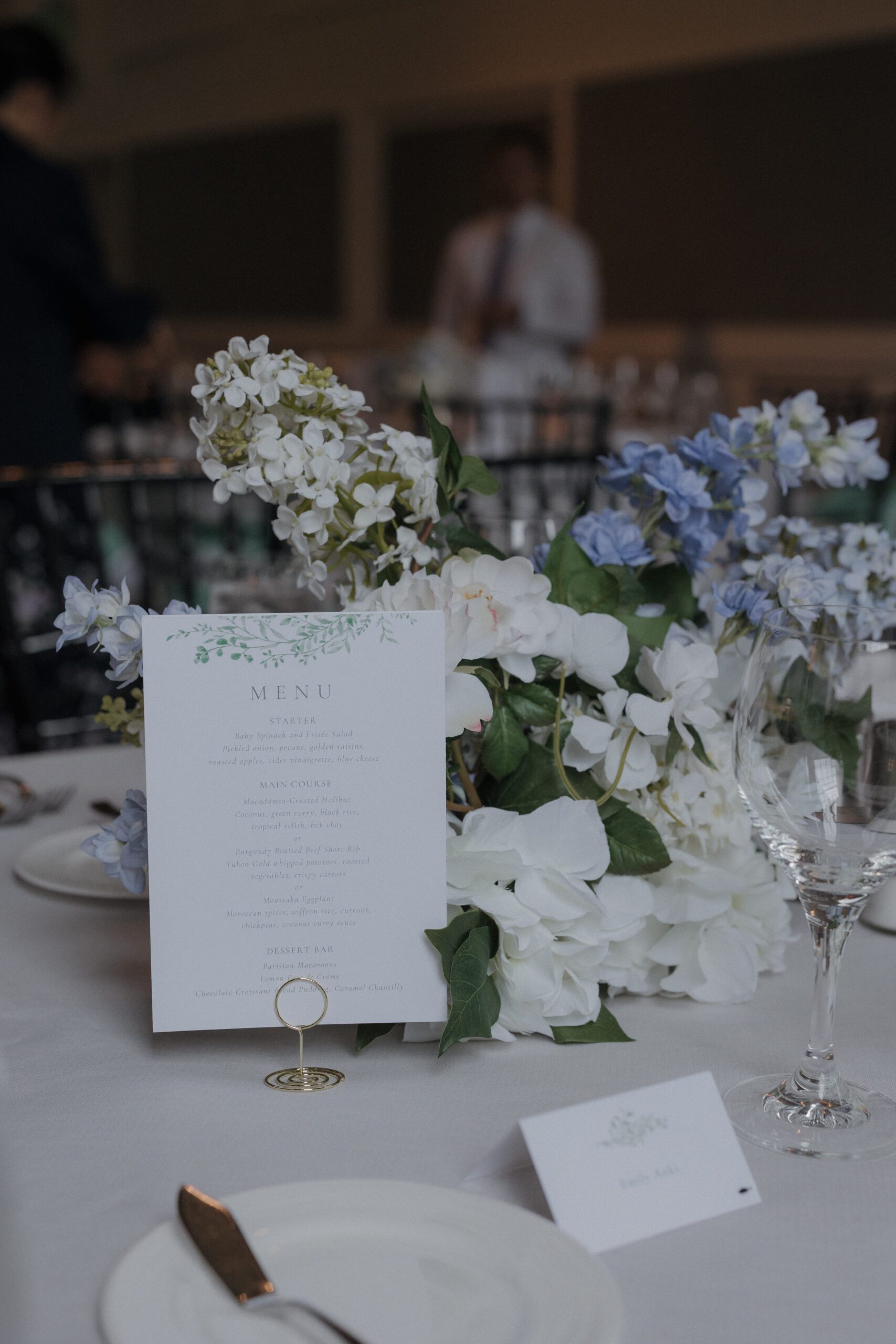 A wedding table setup for a Cavallo Point Lodge wedding reception