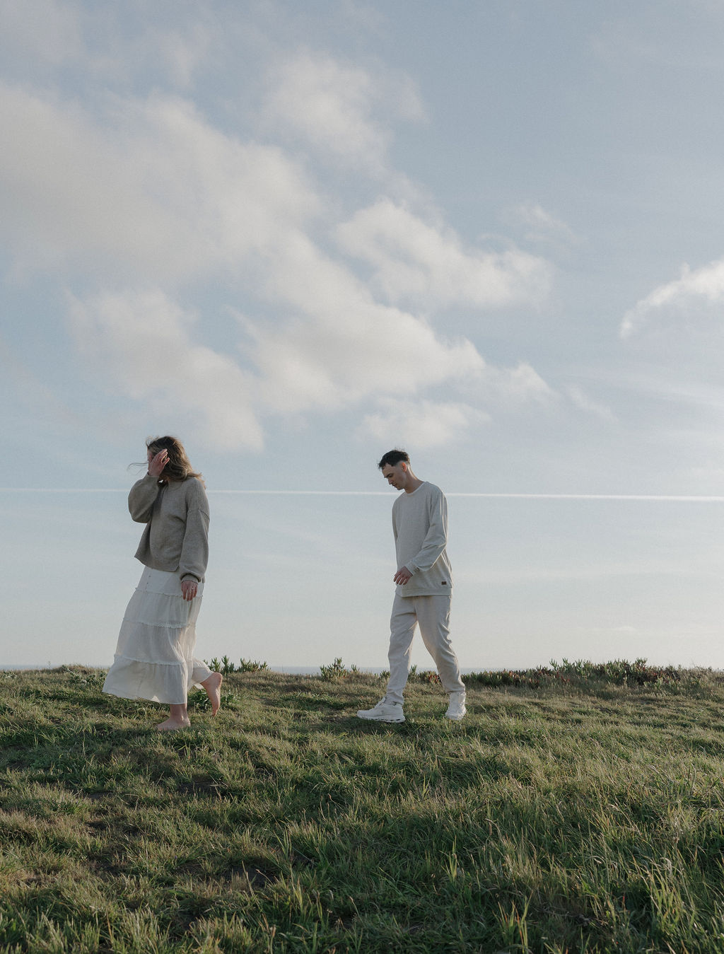 A couple in a field at Point Reyes