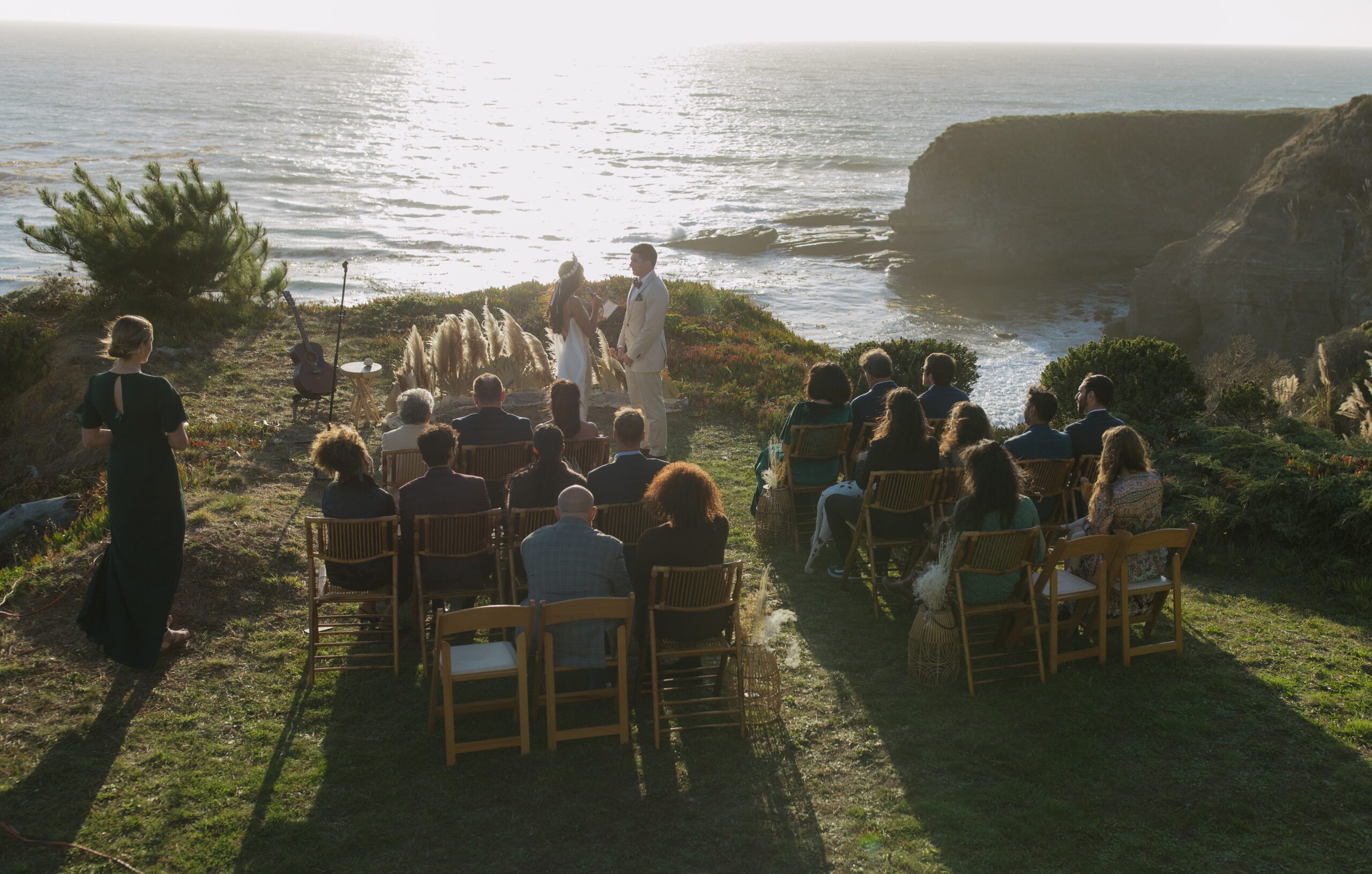a waterfront wedding ceremony in Bodega Bay
