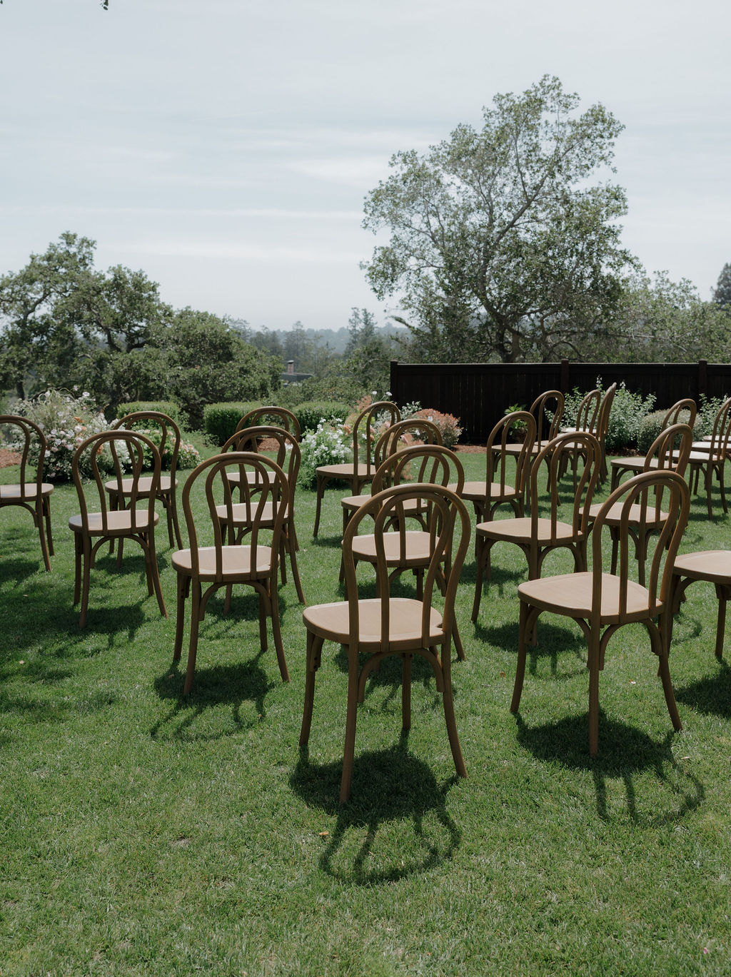 A wedding ceremony setup for an intimate wedding at Hollins House