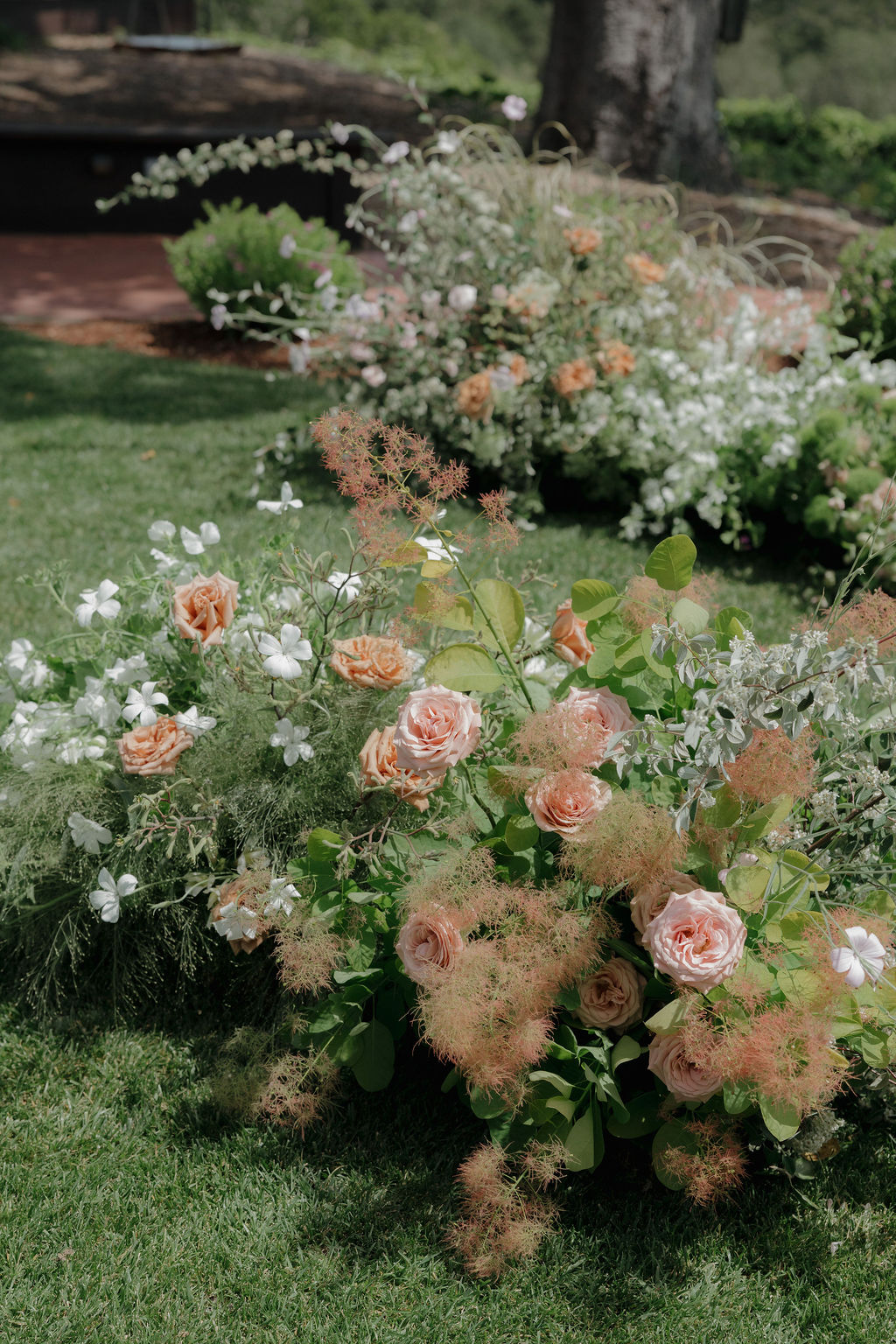 Wedding ceremony flowers at a Santa Cruz wedding