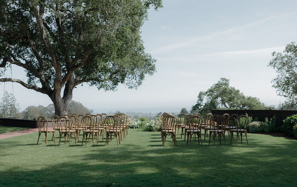 A wedding ceremony at hollins house