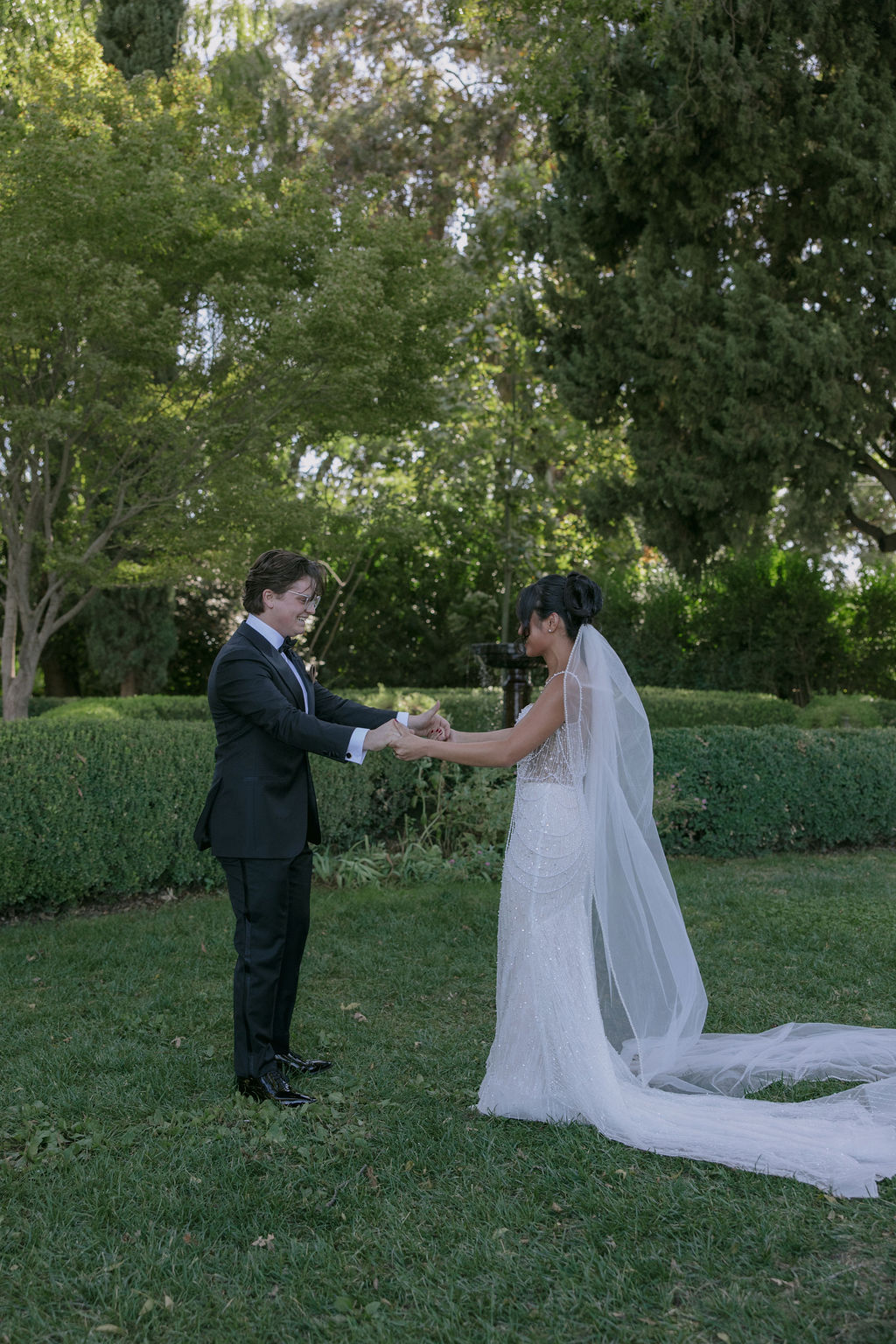 A groom's reaction to a wedding first look