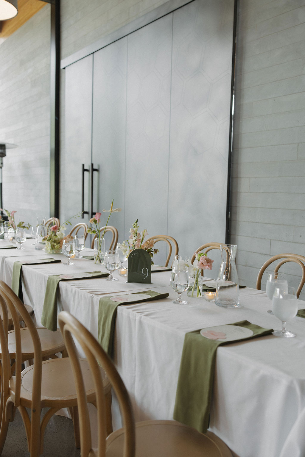 A restaurant wedding reception after a city hall wedding