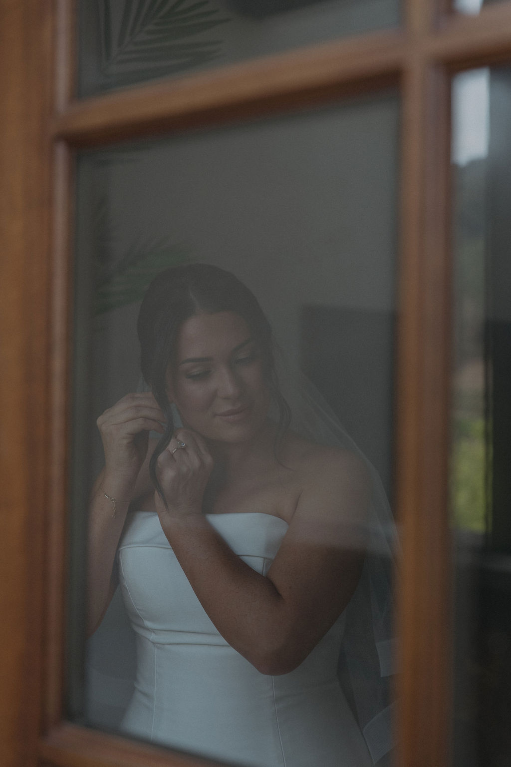 A bride getting ready for her wedding