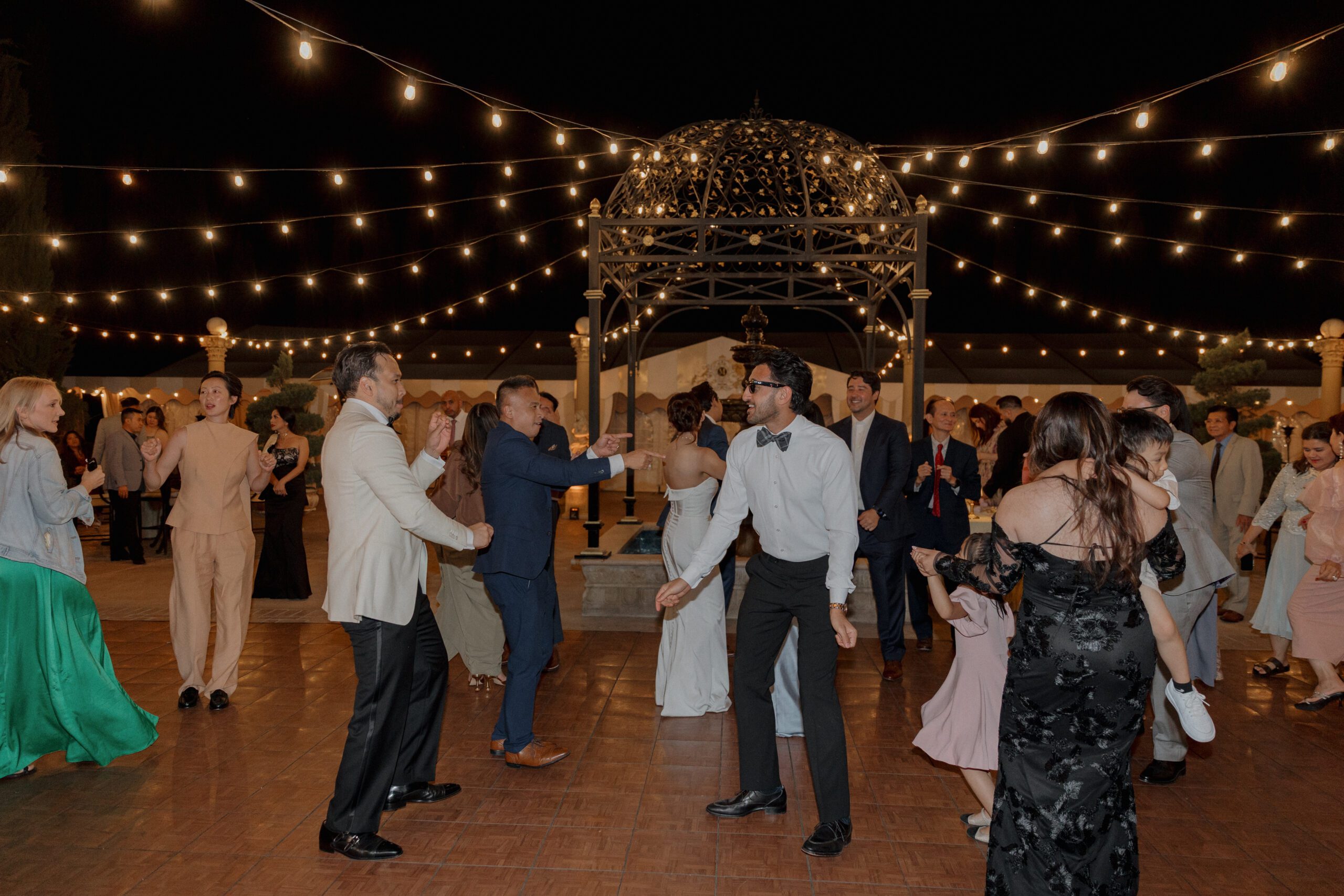 People dancing at a wedding reception